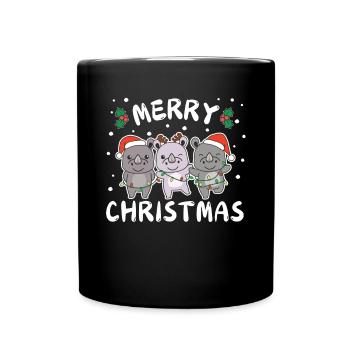 Merry Christmas Sweet Rhino Christmas - Full Colour Mug - black - Front
