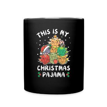 Pyjama de Noël Dragon de Noël - Mug uni - noir - Devant