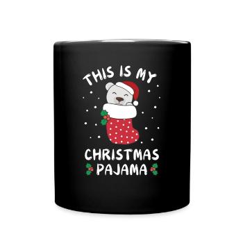 Das Ist Mein Weihnachtspyjama, Süßes Eisbär - Tasse einfarbig - Schwarz - Vorne