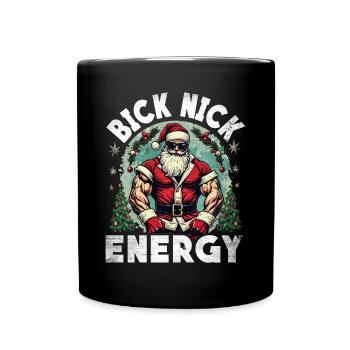 Big Nick Energy Funny Santa Claus Christmas - Full Colour Mug - black - Front