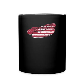Hot-dogs américains Flag Design Fun - Mug uni - noir - Devant