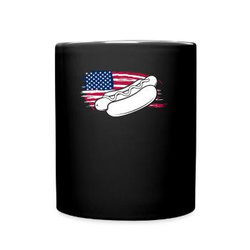 Drapeau américain à hot-dog - Mug uni - noir - Devant