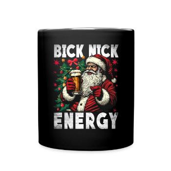 Big Nick Energy Funny Santa Claus Christmas - Full Colour Mug - black - Front