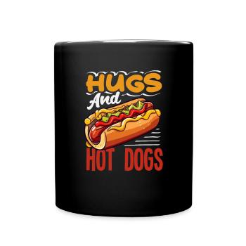 Hug and hot dogs fun - Full Colour Mug - black - Front