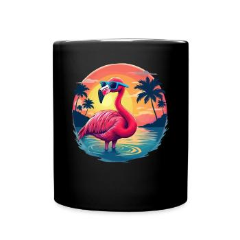 Pink Flamingo Funny Flamingo Cool Flamingo - Tasse einfarbig - Schwarz - Vorne