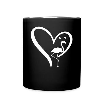 Flamingo Heart Flamingo Lover Flamingo - Full Colour Mug - black - Front