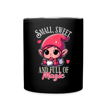 Small, Sweet, and Full of Magic – Süßes Design - Tasse einfarbig - Schwarz - Vorne