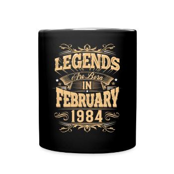 Februar 1984 Geburtstag Legende - Tasse einfarbig - Schwarz - Vorne