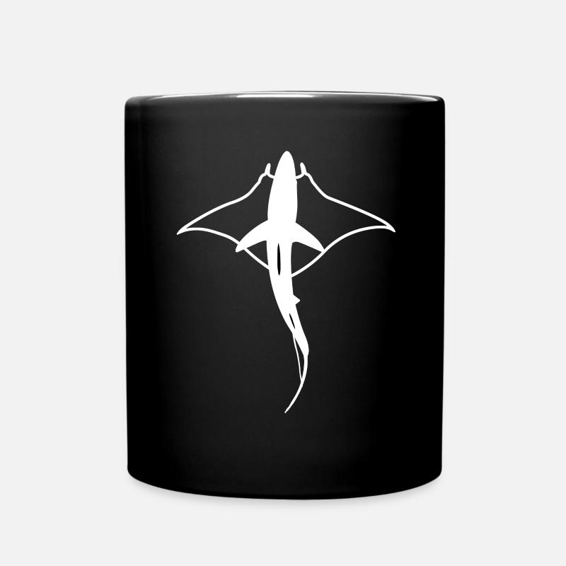 Manta Hai Mantarochen Riffhai Longimanus - Tasse einfarbig - Schwarz