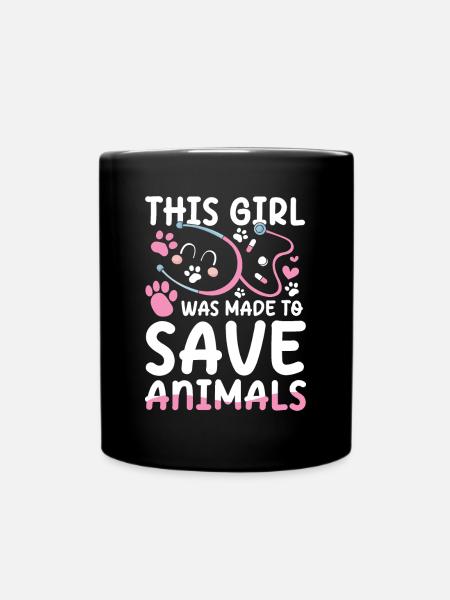 This Girl Was Made To Save Animals - Tasse einfarbig - Schwarz