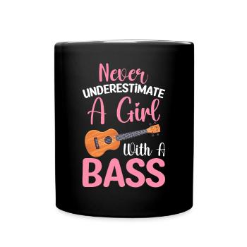 Ein Mädchen mit einem Bassisten Bassist - Tasse einfarbig - Schwarz - Vorne