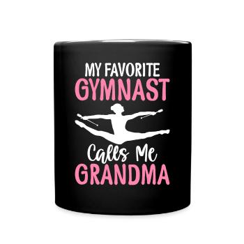 Lieblingsturnerin nennt mich Oma - Tasse einfarbig - Schwarz - Vorne