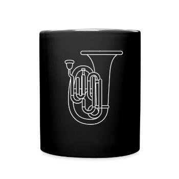 Dessin au trait de tuba - Mug uni - noir - Devant