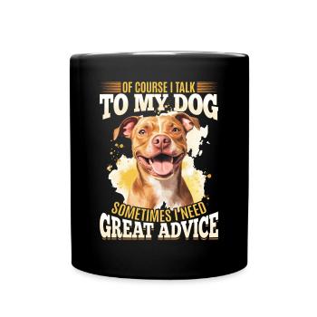 Pitbull Terrier Dog Owner - Full Colour Mug - black - Front