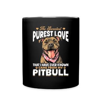 Pitbull Terrier Dog Owner - Full Colour Mug - black - Front