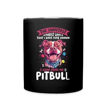 Pitbull Terrier Dog Owner - Full Colour Mug - black - Front