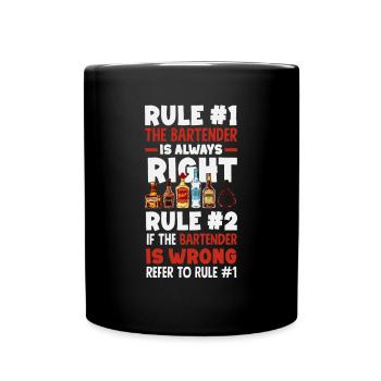 Lustiger Barkeeper Spruch Barkeeper Geschenk - Tasse einfarbig - Schwarz - Vorne