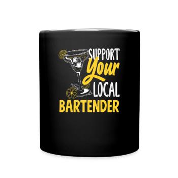 Lustiger Barkeeper Spruch Barkeeper Geschenk - Tasse einfarbig - Schwarz - Vorne