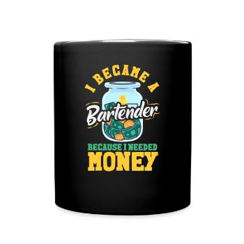 Funny Bartender Saying Bartender Gift - Full Colour Mug - black - Front
