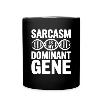 Sarcasm Genes DNA Genetics - Full Colour Mug - black - Front