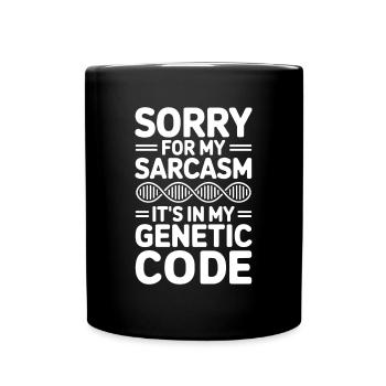 Sarcasm Genes DNA Genetics - Full Colour Mug - black - Front