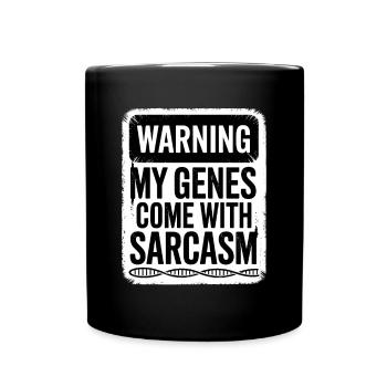 Sarcasm Genes DNA Genetics - Full Colour Mug - black - Front