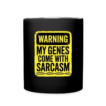 Sarcasm Genes DNA Genetics - Full Colour Mug - black - Front