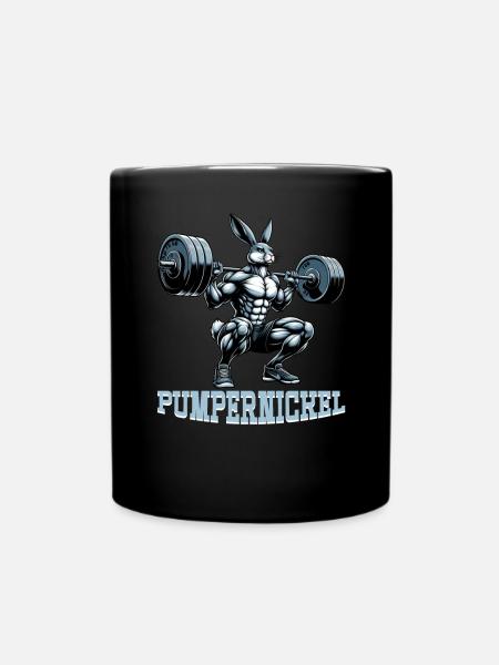 Pumpernickel-Kaninchen Fitnesstrainer Bodybuilder - Tasse einfarbig - Schwarz