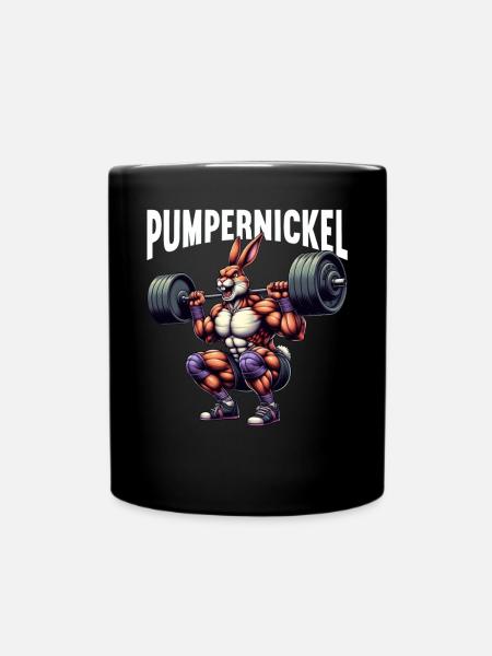 Pumpernickel-Kaninchen Fitnesstrainer Bodybuilder - Tasse einfarbig - Schwarz