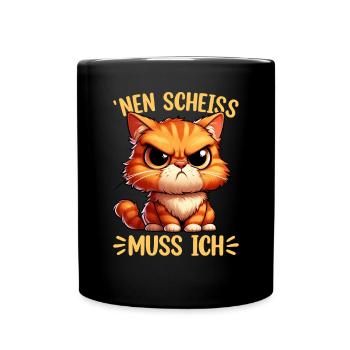 I have to give a shit to cat lovers sarcastically - Full Colour Mug - black - Front