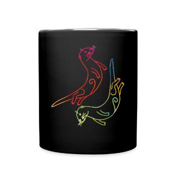 Loutre Aquarelle - Mug uni - noir - Devant