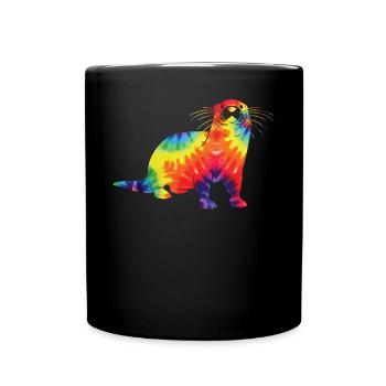 Otter Tie Dye - Full Colour Mug - black - Front