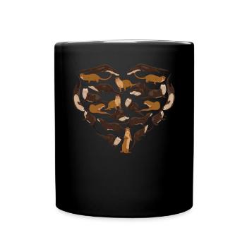 Cœur de loutre - Mug uni - noir - Devant