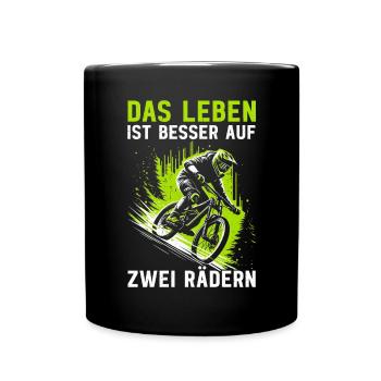 Mountain bikers Bicycle lovers Cyclists Cycling - Full Colour Mug - black - Front