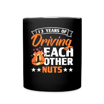13 Jahre Liebe Zuneigung Fuchs Design - Tasse einfarbig - Schwarz - Vorne