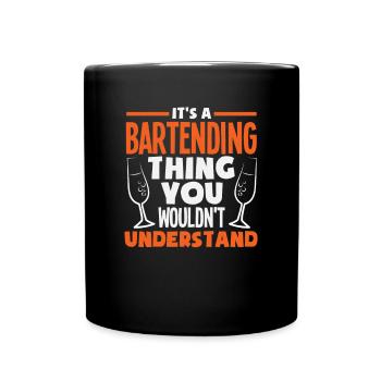 Lustiger Barkeeper Spruch Barkeeper Geschenk - Tasse einfarbig - Schwarz - Vorne
