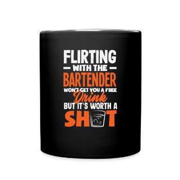 Lustiger Barkeeper Spruch Barkeeper Geschenk - Tasse einfarbig - Schwarz - Vorne