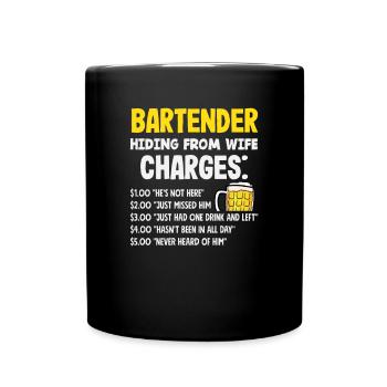 Lustiger Barkeeper Spruch Barkeeper Geschenk - Tasse einfarbig - Schwarz - Vorne
