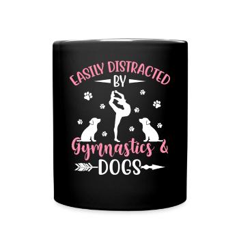 Gymnastique distraite Chiens Gymnaste Gymnastique - Mug uni - noir - Devant