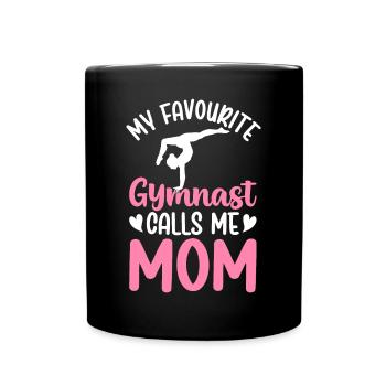 Favorite gymnast calls me mom - Full Colour Mug - black - Front