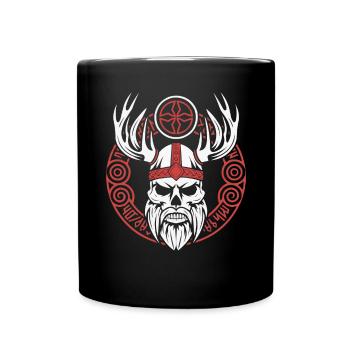 Asatru Valhalla Scandinavian Pride Norsemen Viking - Full Colour Mug - black - Front