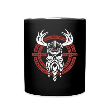Asatru Valhalla Scandinavian Pride Norsemen Viking - Full Colour Mug - black - Front