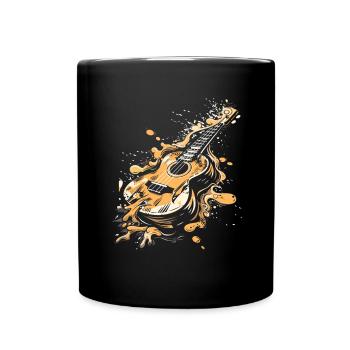 Ukulele Graffiti - Tasse einfarbig - Schwarz - Vorne