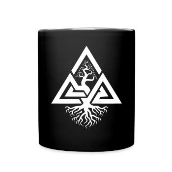 Asatru Valhalla Scandinavian Pride Norsemen Viking - Full Colour Mug - black - Front