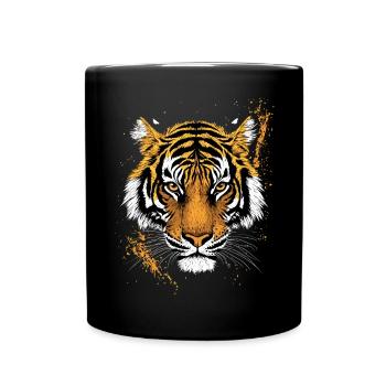 Tiger Raubkatze Wildnis Tiger Katzen Süßer Tiger - Tasse einfarbig - Schwarz - Vorne