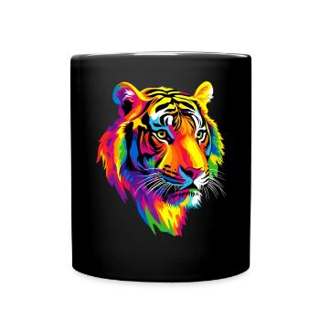 Tiger Raubkatze Wildnis Tiger Katzen Süßer Tiger - Tasse einfarbig - Schwarz - Vorne