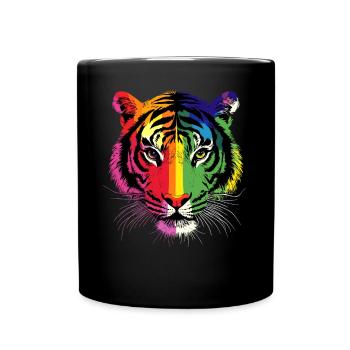 Tiger Raubkatze Wildnis Tiger Katzen Süßer Tiger - Tasse einfarbig - Schwarz - Vorne