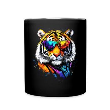 Tiger Raubkatze Wildnis Tiger Katzen Süßer Tiger - Tasse einfarbig - Schwarz - Vorne