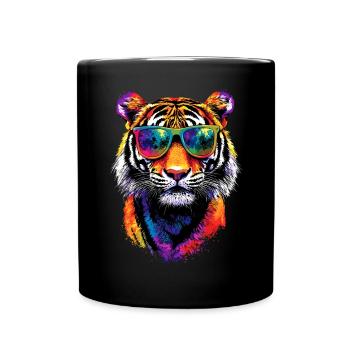 Tiger Raubkatze Wildnis Tiger Katzen Süßer Tiger - Tasse einfarbig - Schwarz - Vorne
