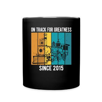 Cheminot ouvrier locomotive anniversaire 2015 chemin de fer - Mug uni - noir - Devant